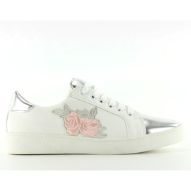 Sneakers con ricamo delicato s-311 Silver bianca
