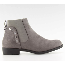 Stivali in pelle scamosciata con borchie F175 grigie grigio