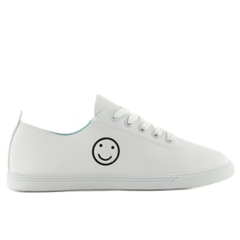 Sneakers con faccina sorridente nb105 Bianche bianco