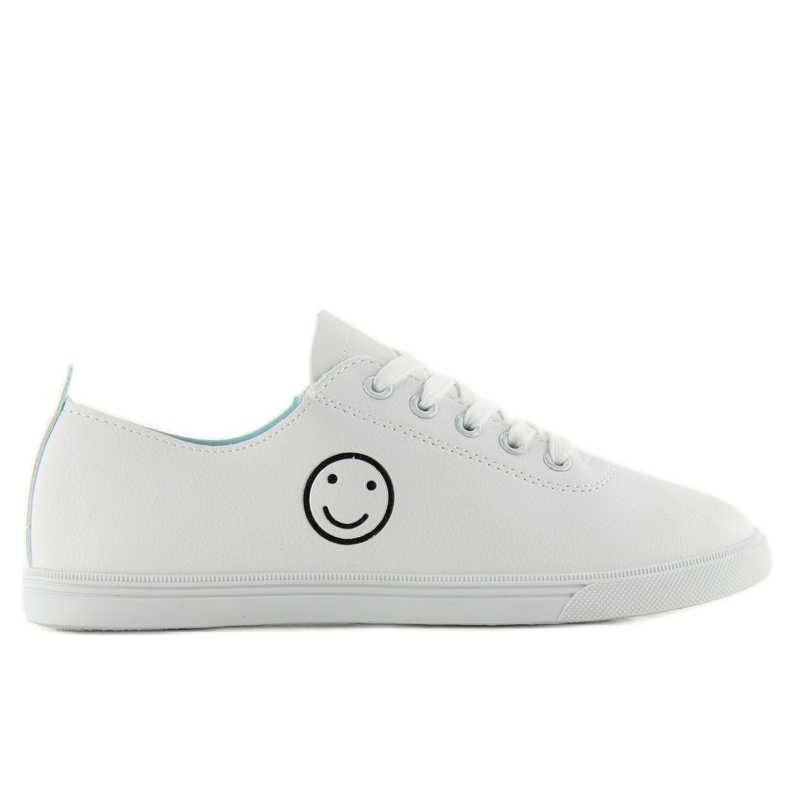 Sneakers con faccina sorridente nb105 Bianche bianca