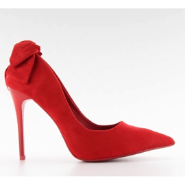 Tacchi in camoscio con fiocco LE035 Rosso