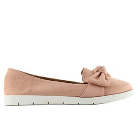 Ballerine in camoscio con fiocco sk37p L. Rosa