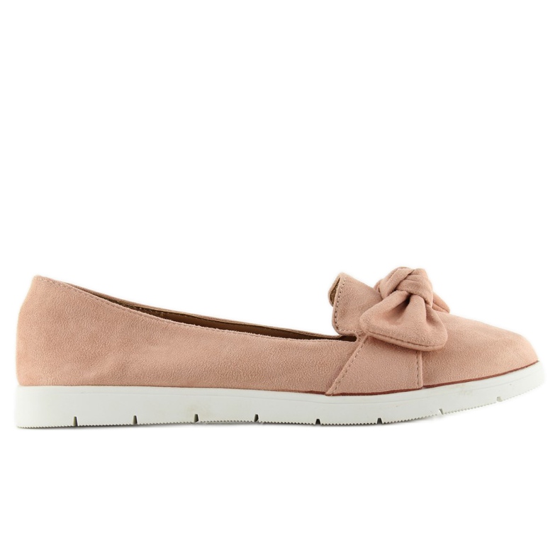 Ballerine in camoscio con fiocco sk37p L. Rosa