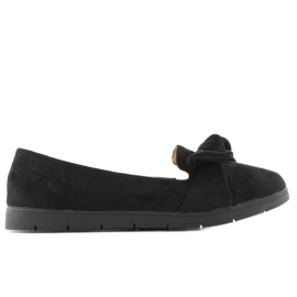 Ballerine in camoscio con fiocco sk37p Nero
