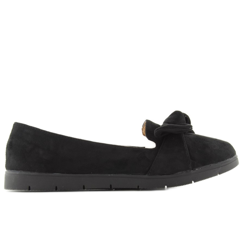 Ballerine in camoscio con fiocco sk37p Nero