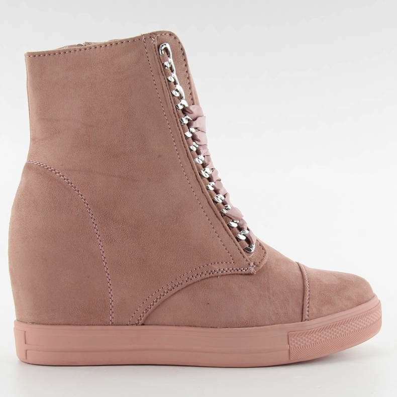 Sneakers stringate NC92 in raso rosa