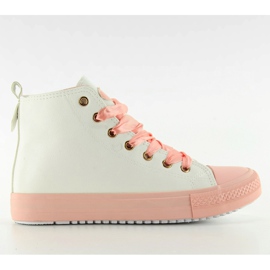 Sneakers alla caviglia con doppi lacci bianco