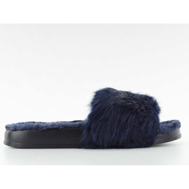 Ciabatte in pelliccia dd68 Blu blu navy