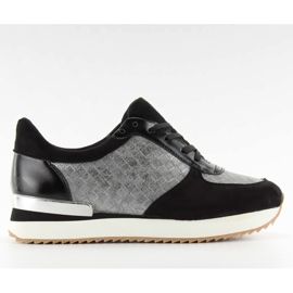 Scarpe sportive con suola alta bs072 Nero