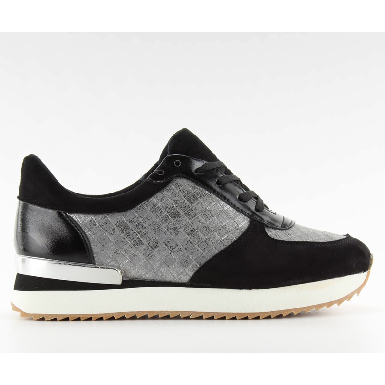Scarpe sportive con suola alta bs072 Nero