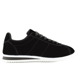 BY-012 scarpe sportive in pelle scamosciata nera nero