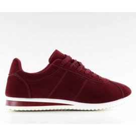 BY-012 scarpe sportive in pelle scamosciata rosso vino