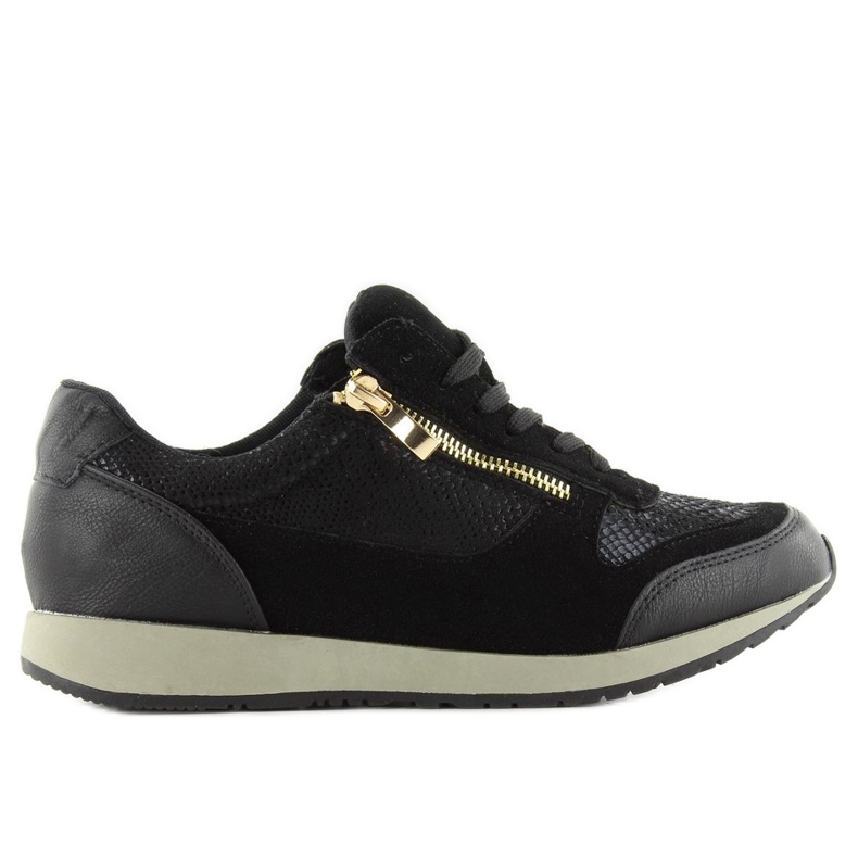 Scarpa sportiva zip zip 1280-2 nera nero