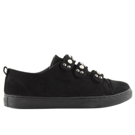 Sneakers con l1078 perle nere nero