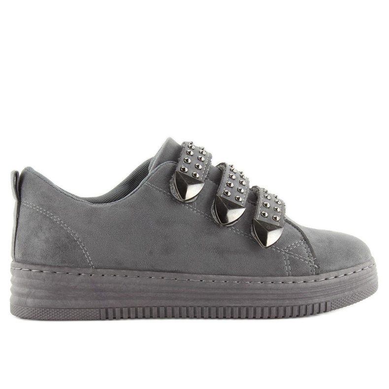 Sneakers con borchie 16-582 Grigio