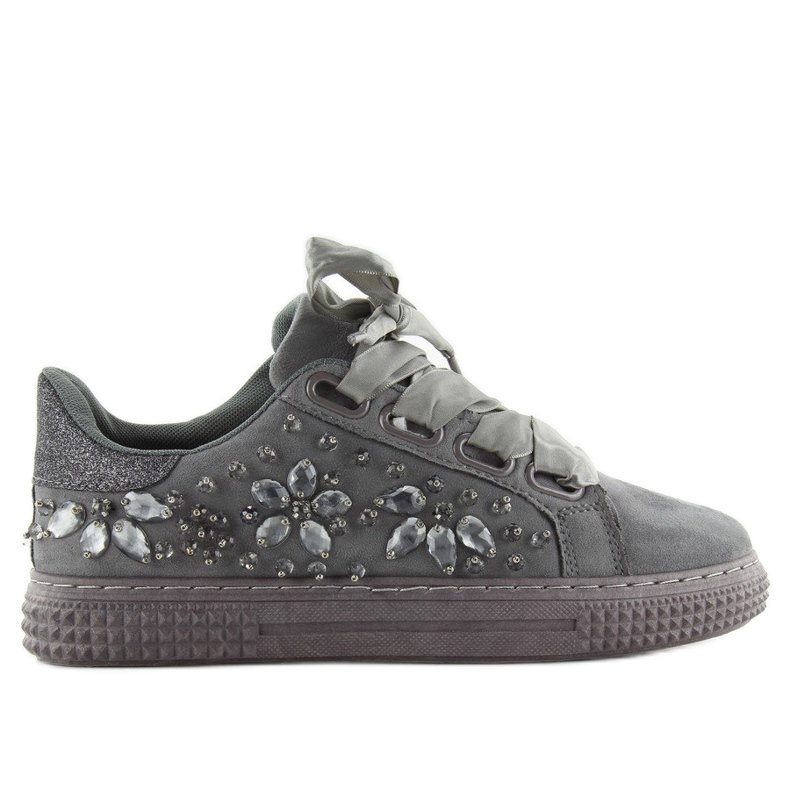 Sneakers in raso 16-535 Lacci grigi grigio