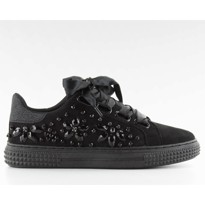 Sneakers in raso 16-535 Lacci neri nero