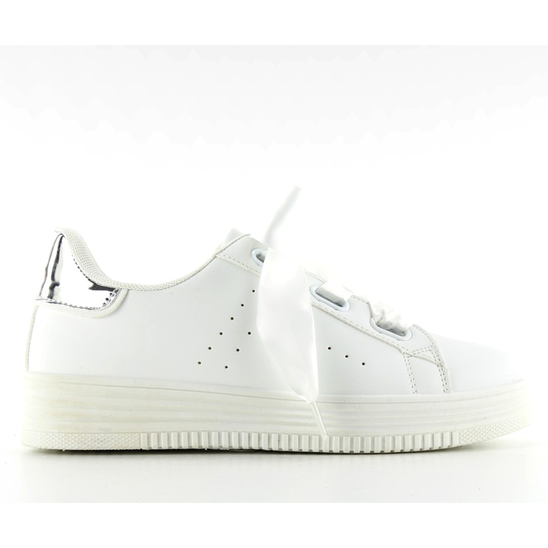 Sneakers Con Lacci In Raso S-317 bianca