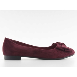 Ballerine da donna camoscio t291p vino rosso