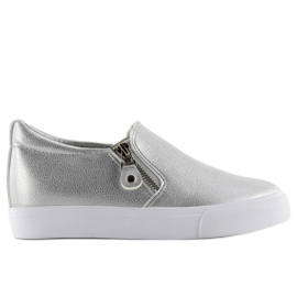 Slipon su zeppa nascosta argento 3161 grigio