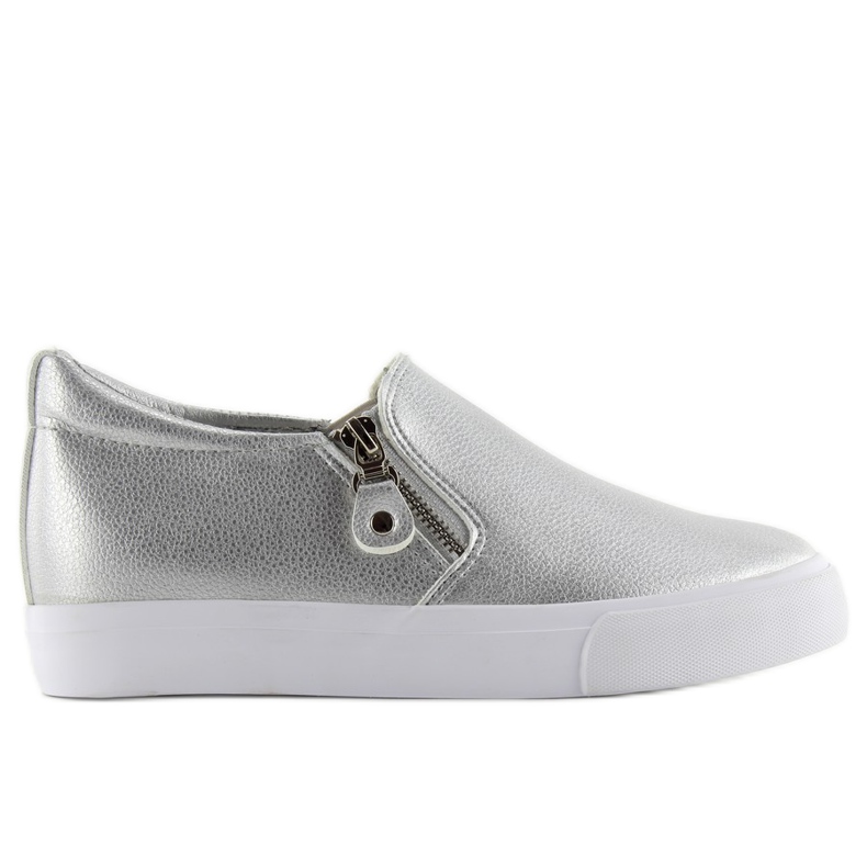 Slipon su zeppa nascosta argento 3161 grigio