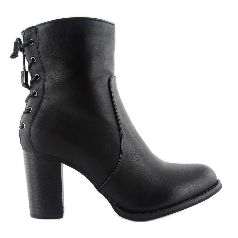 Stivali con lacci decorativi C288 nero