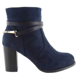 Stivali con tacco in pelle scamosciata 3701 DK. blu blu navy