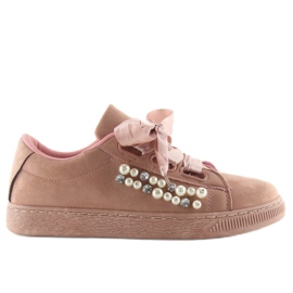 Sneakers con perle rosa H99-11 rosa