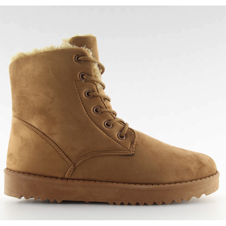 Doposci da donna con lacci color cammello marrone