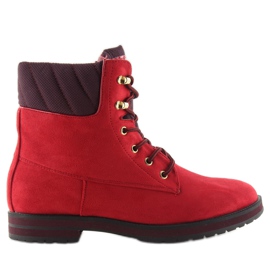 Stivali da donna in legno di camoscio rosso WD38 rosso