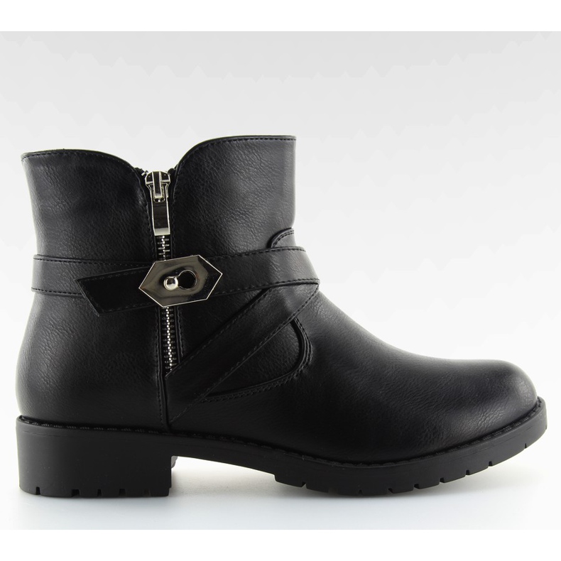 Stivali neri piatti Y8566 neri nero