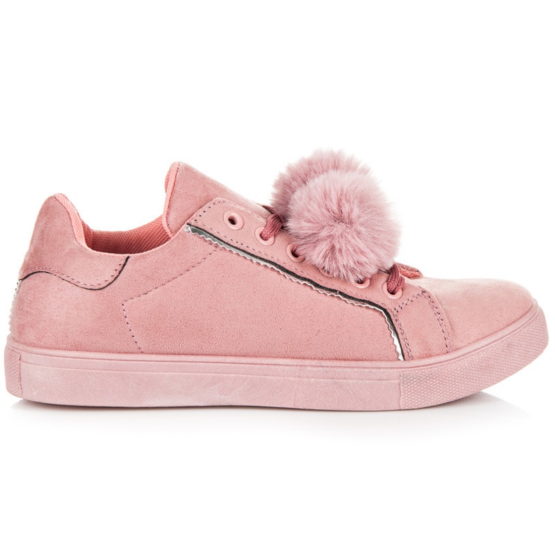 Groto Gogo Sneakers in camoscio con pompon rosa