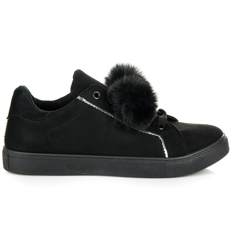 Groto Gogo Sneakers in camoscio con pompon nero