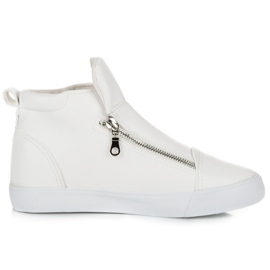 Lgm Sneakers alte con cerniera bianco