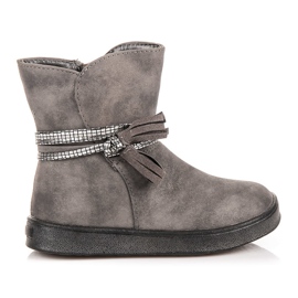 American Club Stivali da bambina con frange grigio