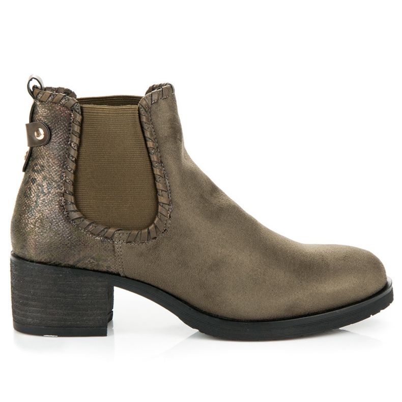 Ideal Shoes Stivali chelsea con tacco alto verde