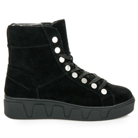 Betler Stivali stringati sulla piattaforma nero