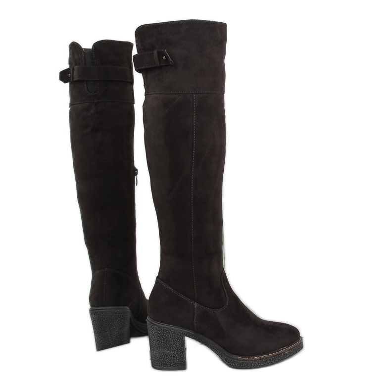 Stivali da donna in camoscio grigio rb05p grigio
