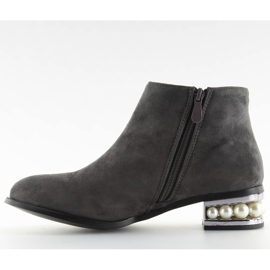 Stivali stivali Jodhpur con perle grigio grigio 33