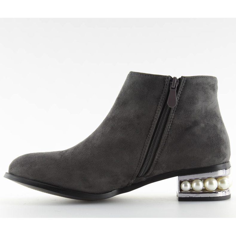 Stivali stivali Jodhpur con perle grigio grigio 33