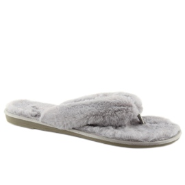 Infradito grigie con pelliccia lb17-36 grigia grigio