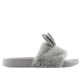 Pantofole Grigie Con Pelliccia E Grigi Danneggiati 58-21 grigio