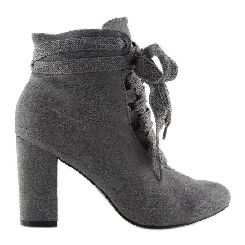 Stivali stringati grigi sul tacco alto Bs083 grigio
