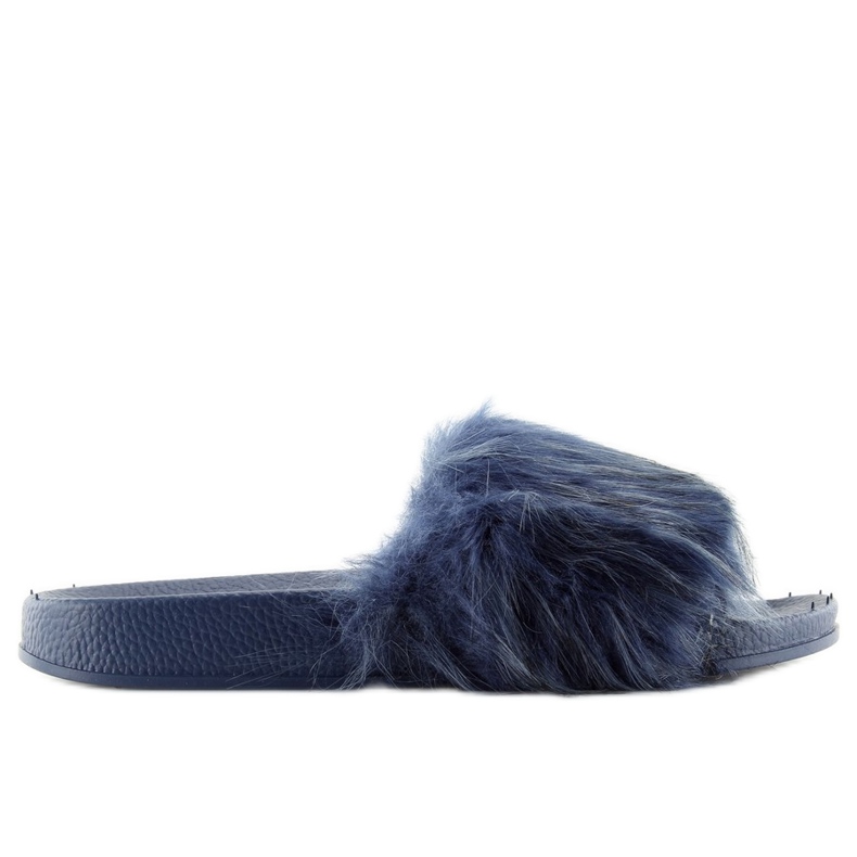 Ciabatte blu navy con pelliccia zy383-007-1 blu