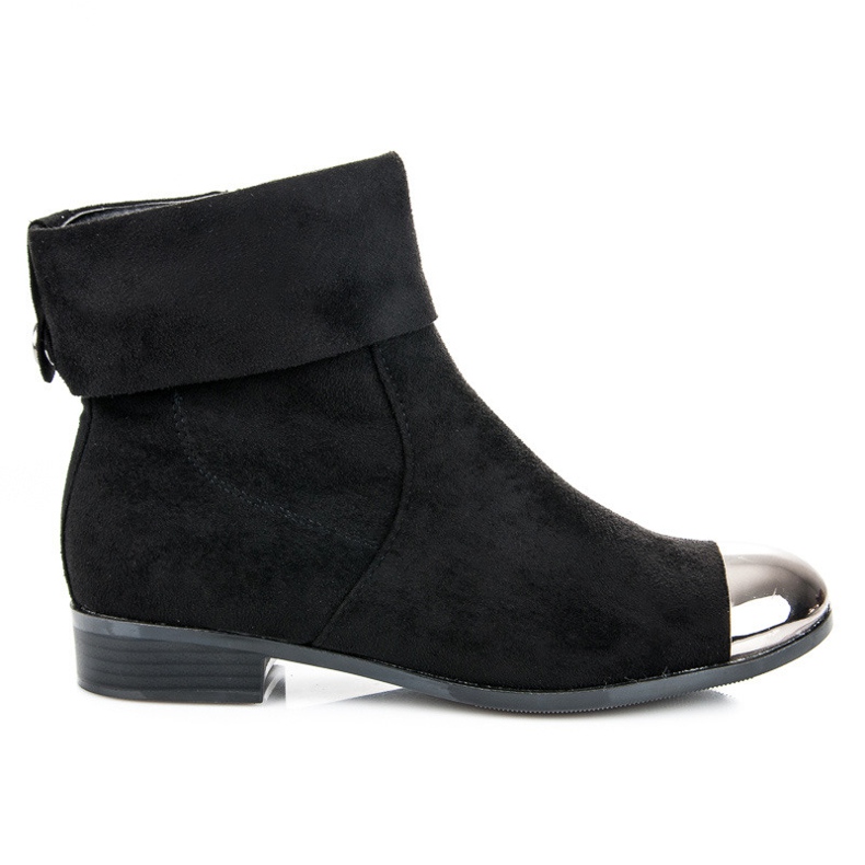 Ideal Shoes Stivaletti in camoscio con cerniera nero