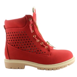 Balmane traforate, cerniera dorata, rosso R103 Rosso
