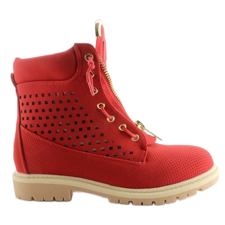 Balmane traforate, cerniera dorata, rosso R103 Rosso
