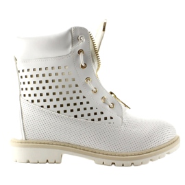 Balsamo traforato, zip oro, bianco R103 Bianco