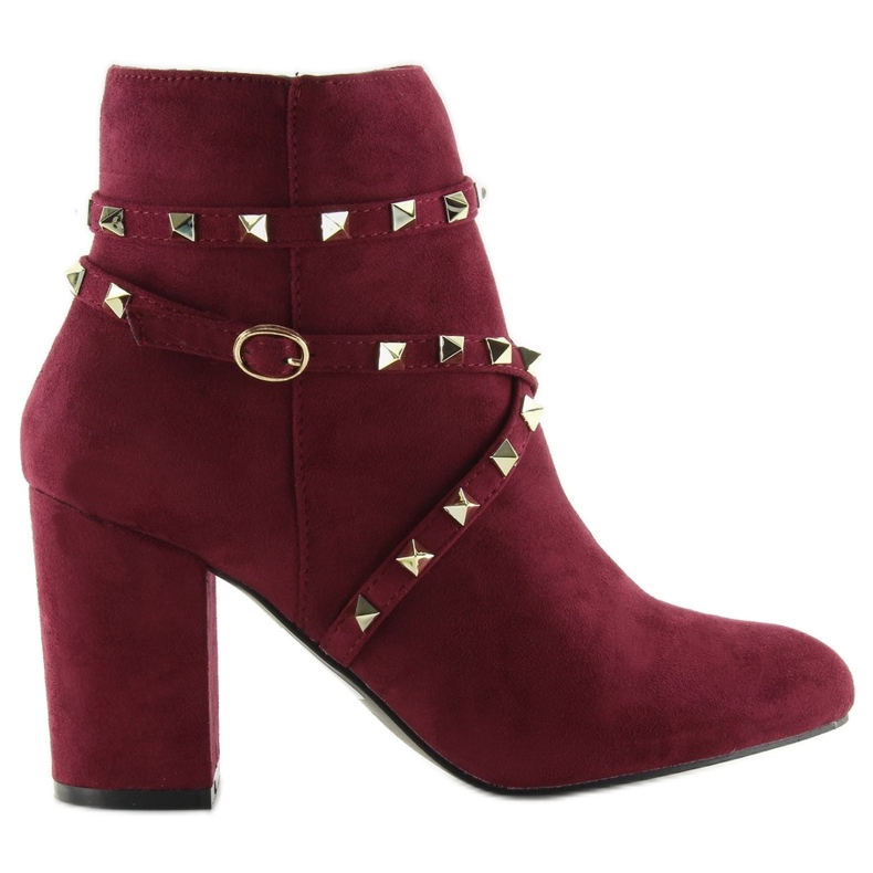 Stivali Su Tacchi Alti Con Borchie Bordeaux F-3627 rosso multicolore