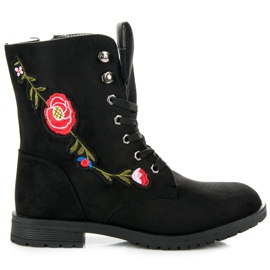Sport Borse in camoscio ricamate nero